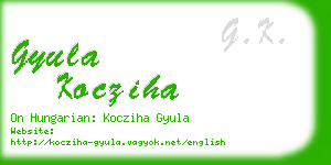 gyula kocziha business card